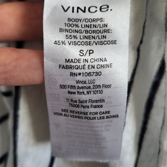 Vince Black and White Striped Crop Tank - Picture 3 of 9